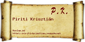 Piriti Krisztián névjegykártya