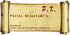 Piriti Krisztián névjegykártya